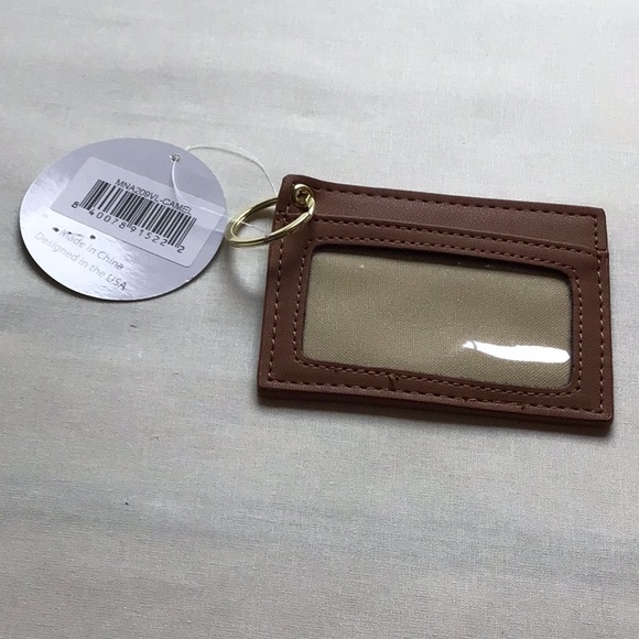 Viv&Lou I D wallet with key ring vegan leather 2card slots clear ID window new - Picture 2 of 2